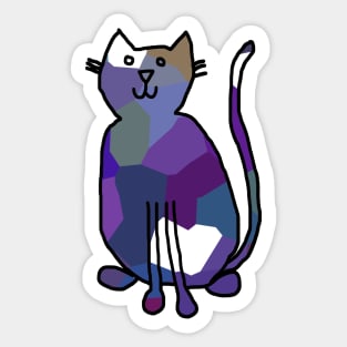 Blue Crystal Cat Animals Sticker